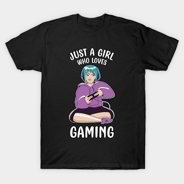 Just A Girl Who Loves Gaming T-Shirt by OnepixArt